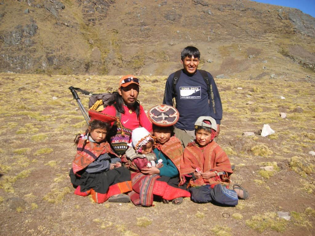 Andean family on the Lares Trail