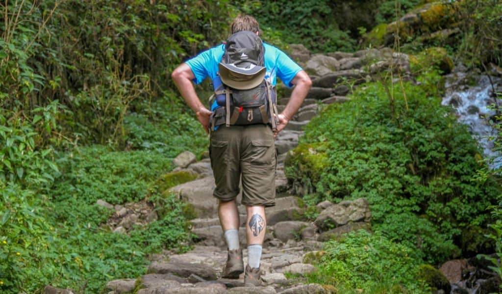 trekker from behind, private inca trek tour