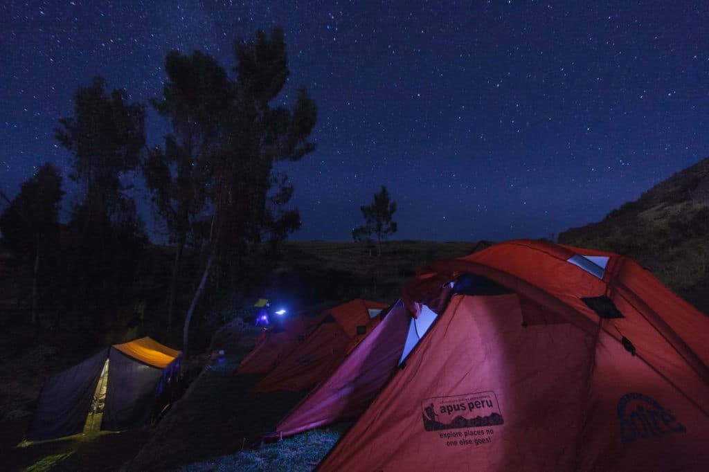 camping at night