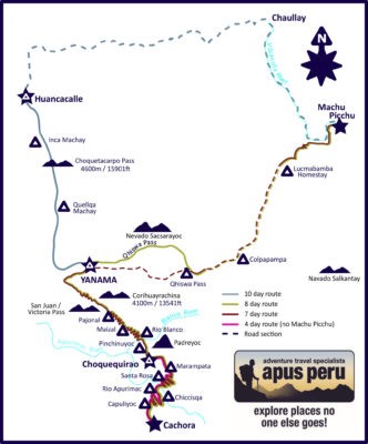 choquequirao trek map