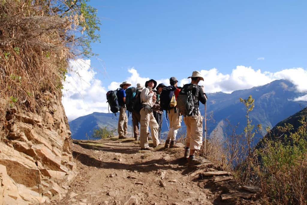 Trekkers Apus, people trekking the private inca trail to machu picchu