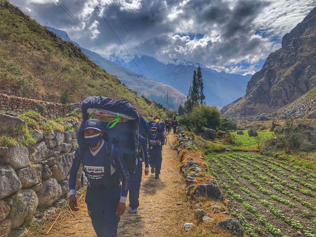 people trekking along the inca trail, private inca trail