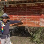 private inca trail, guide showing details of inca trail on a sign