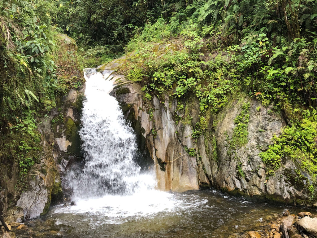 mandor waterfall in aguas calientes, peru