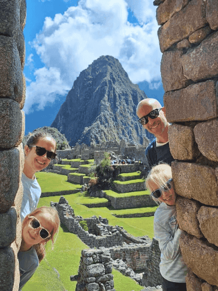family at machu picchu