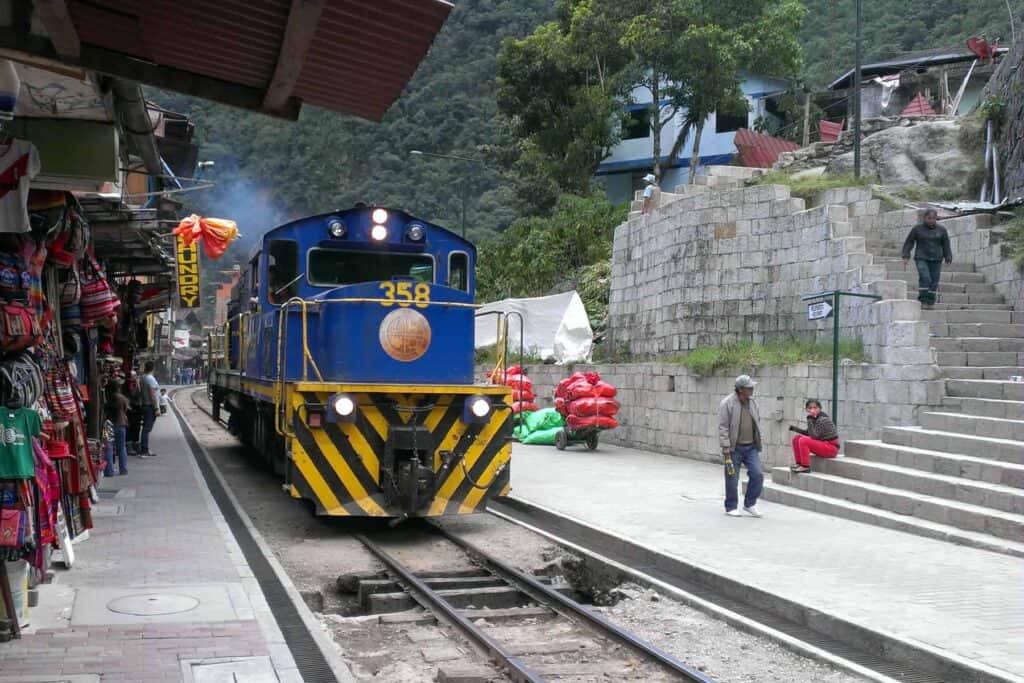 train in aguas calientes, peru