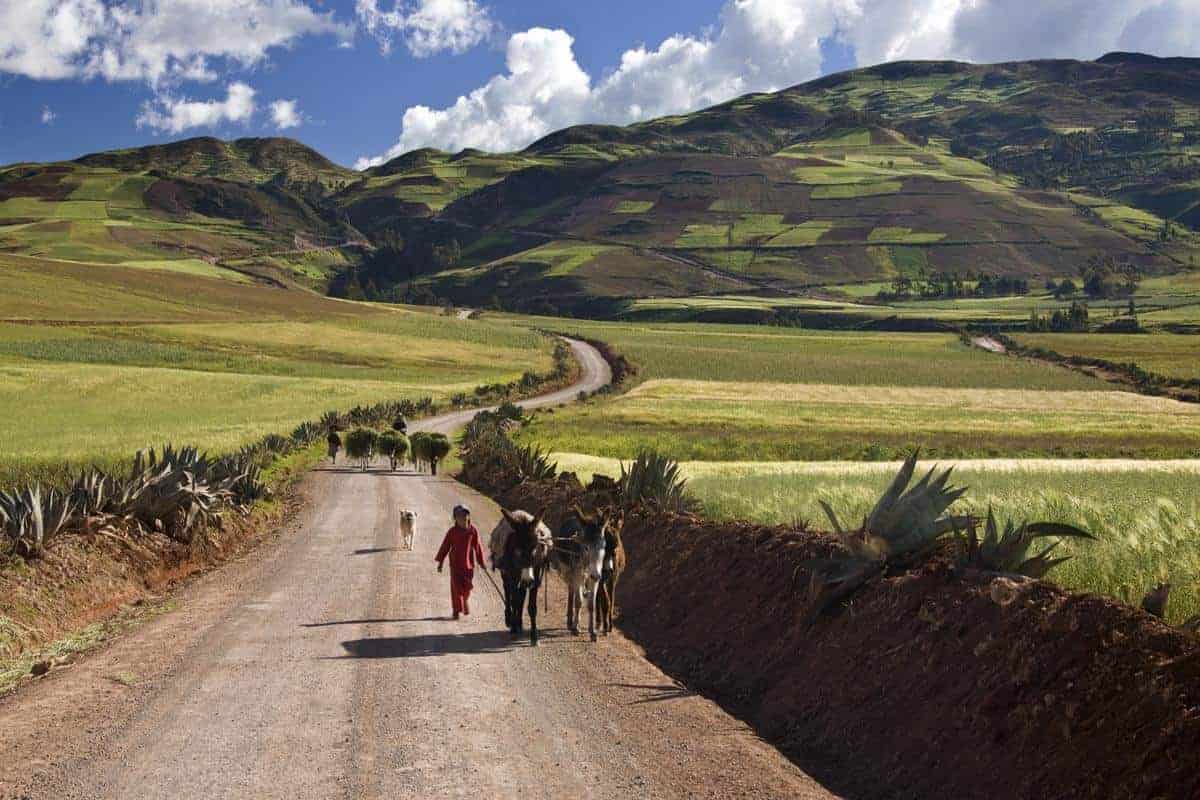 family in sacred valley