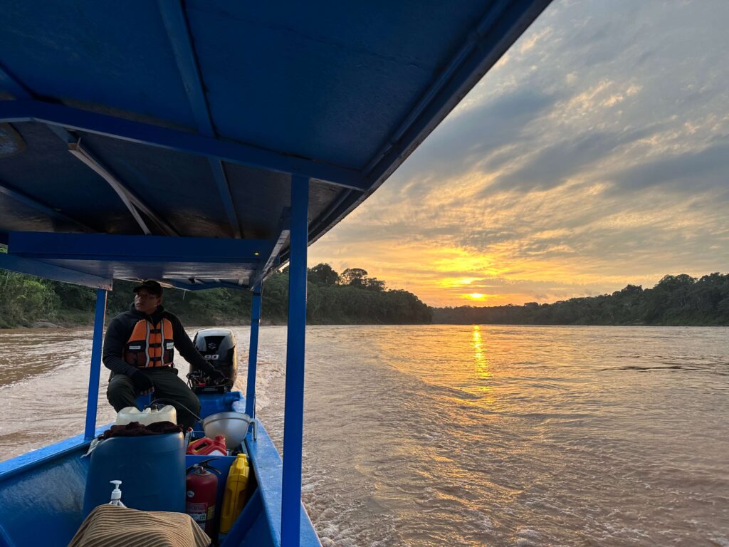boat trip in amazon jungle of peru