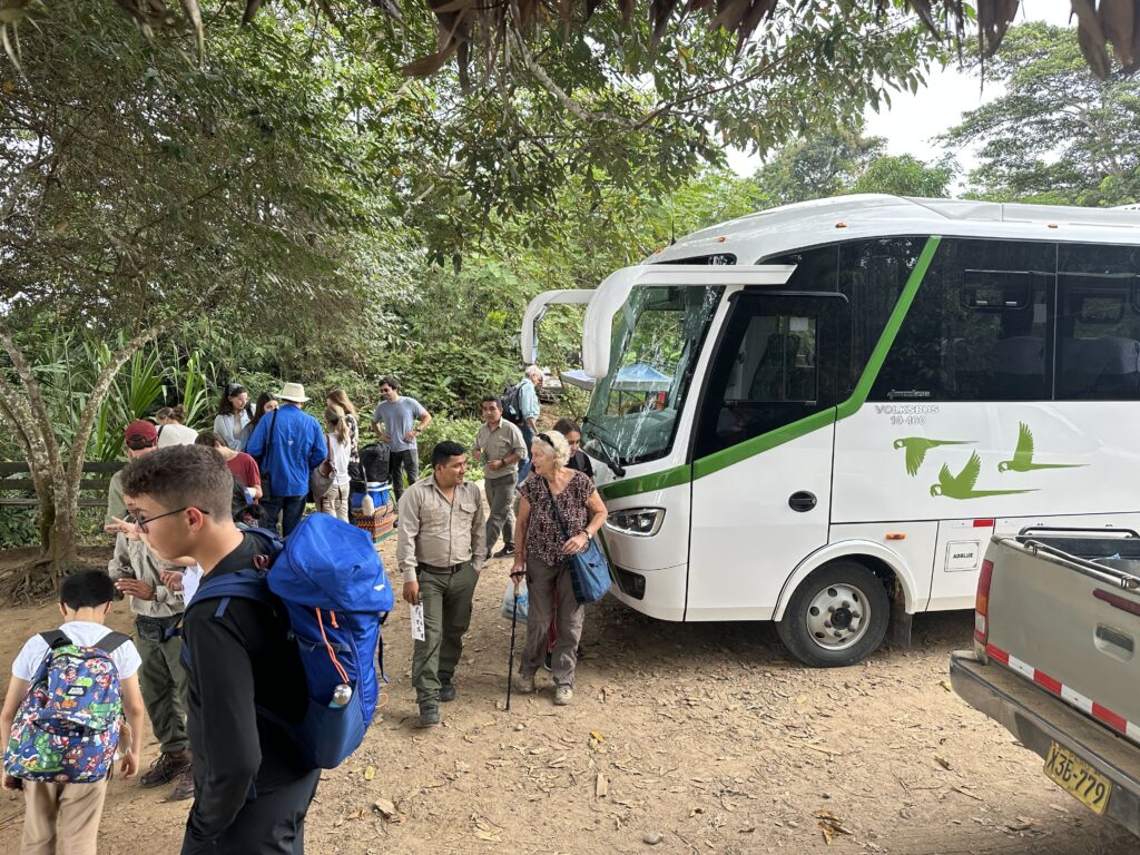 bus expedition in rainforest