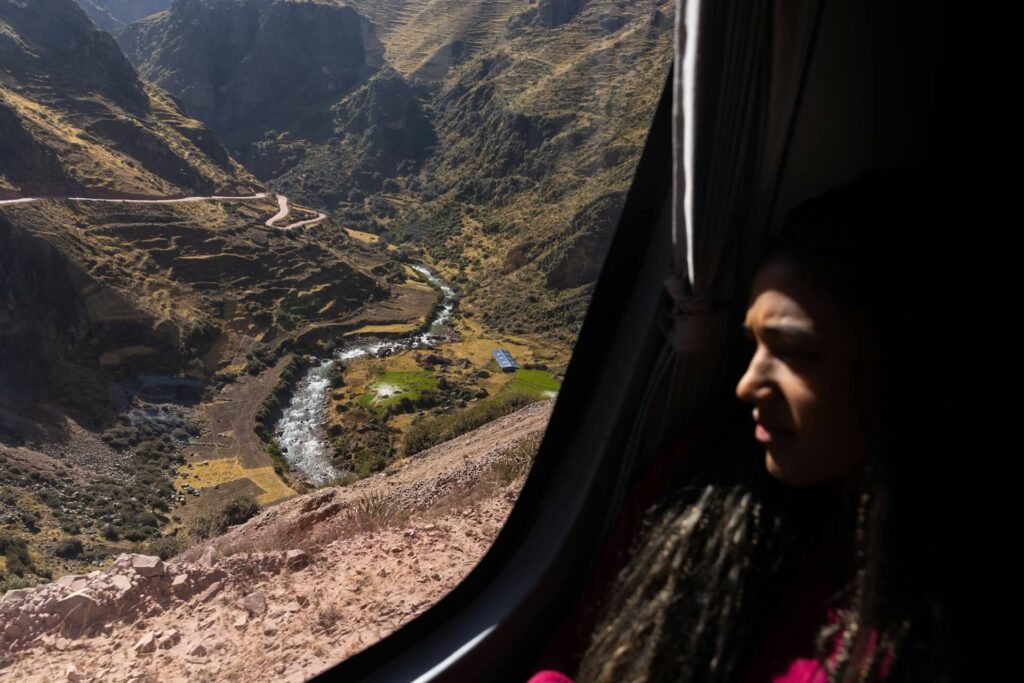 road trip in peru, view from car