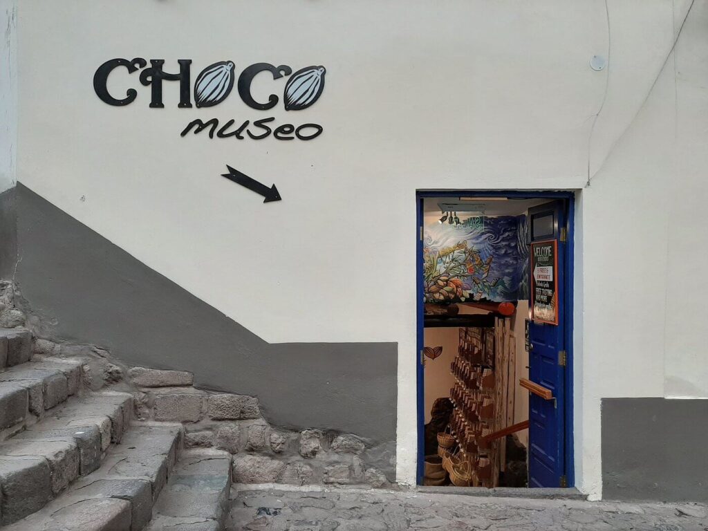entrance of choco museo in peru