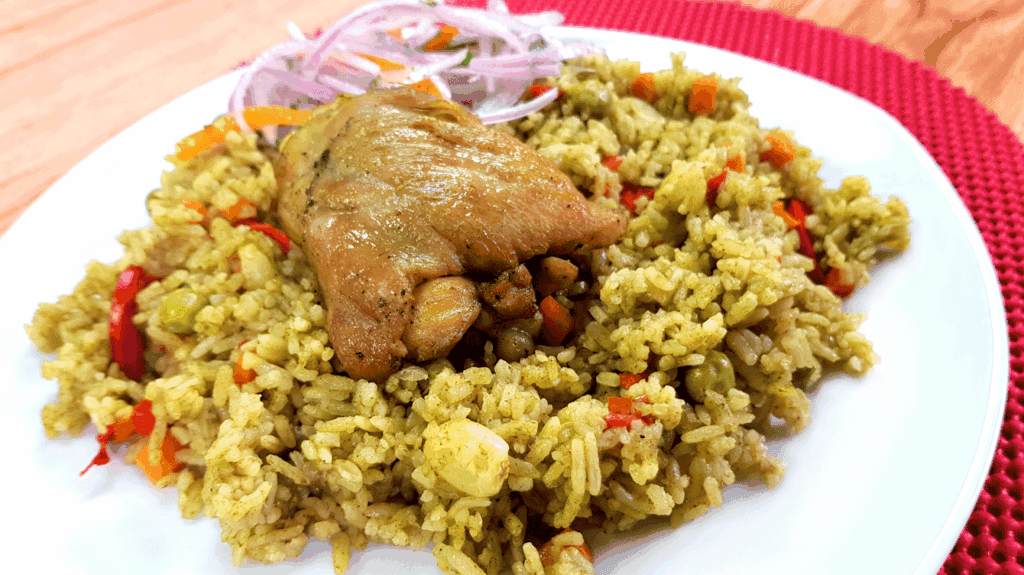 arroz con pata, typical peruvian dishes