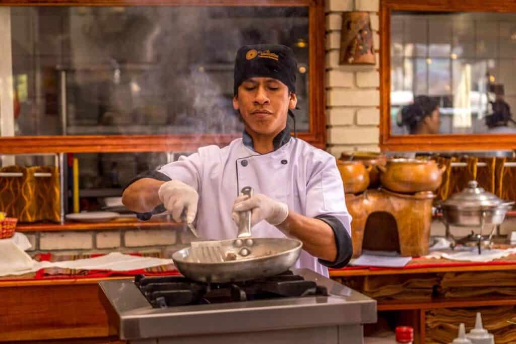 chef cooking a dish in peru