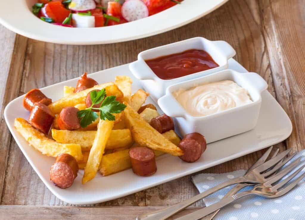 salchipapa, peruvian food