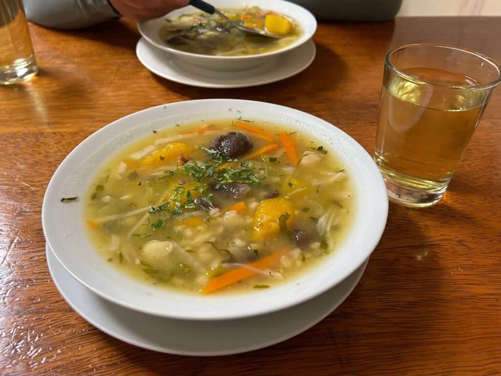 vegetarian daily menu in El Encuentro in Cusco