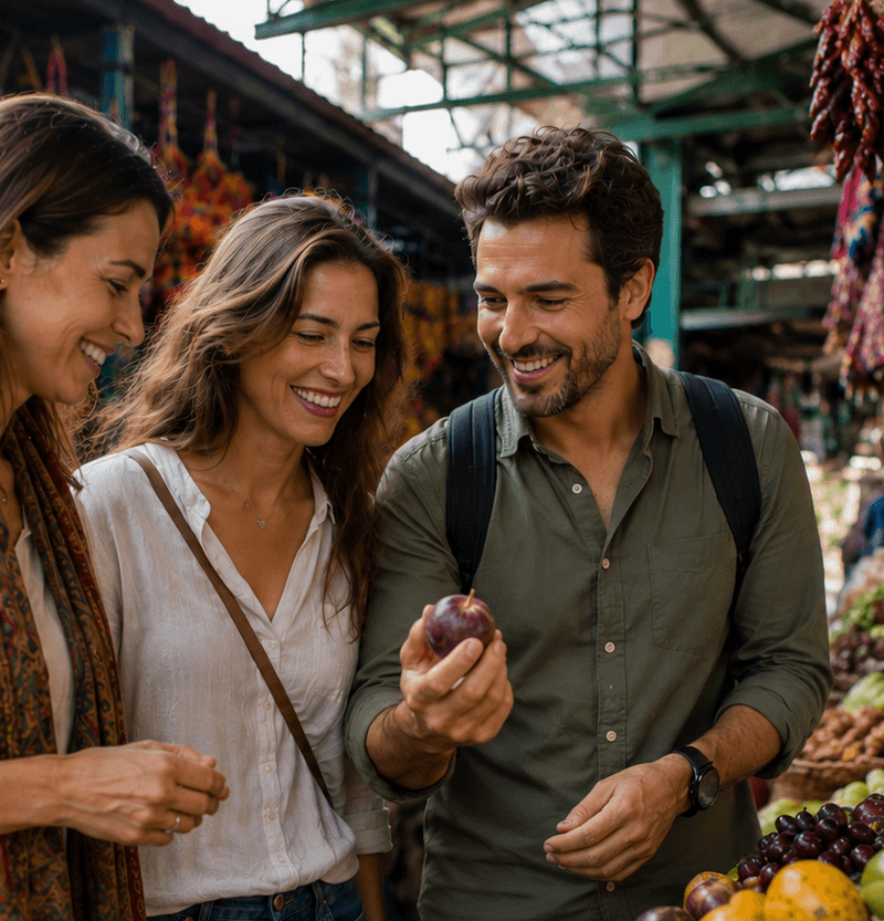 people at peruvian market