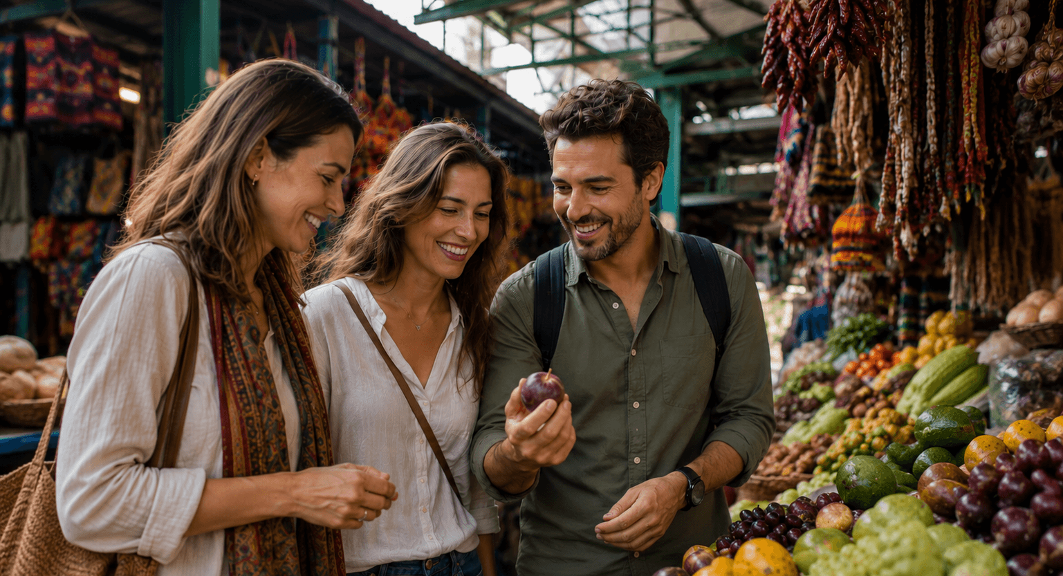 people at peruvian market