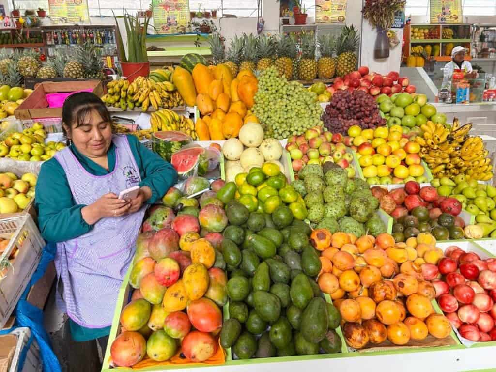 woman selling her fruits at the market