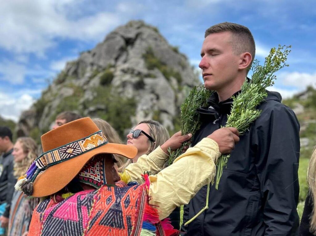 ceremony with ruda plant