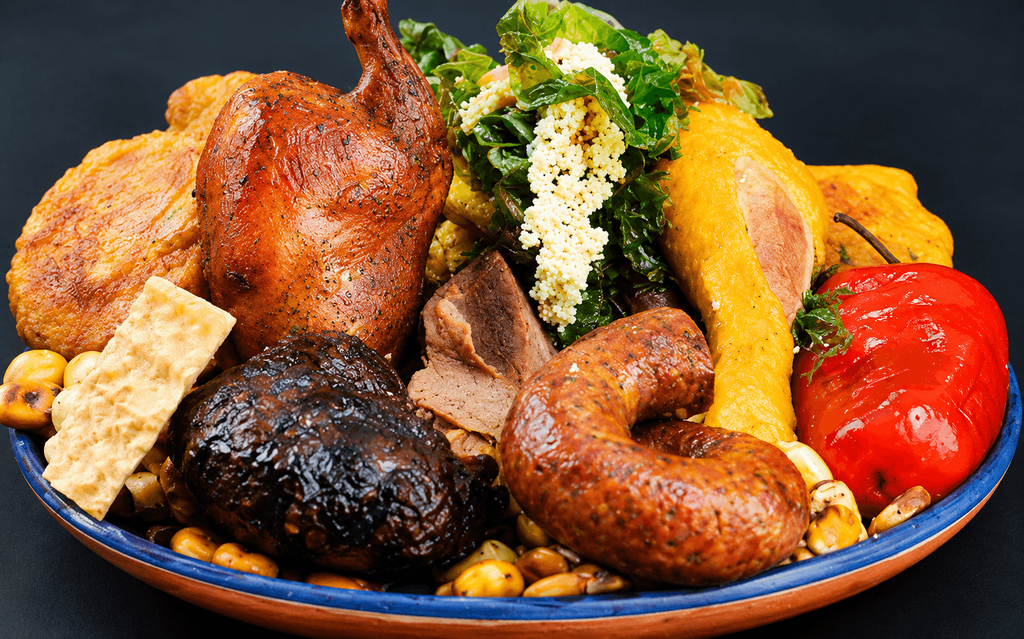 plate full of Chiriuchu, typical dish in Peru for Easter.