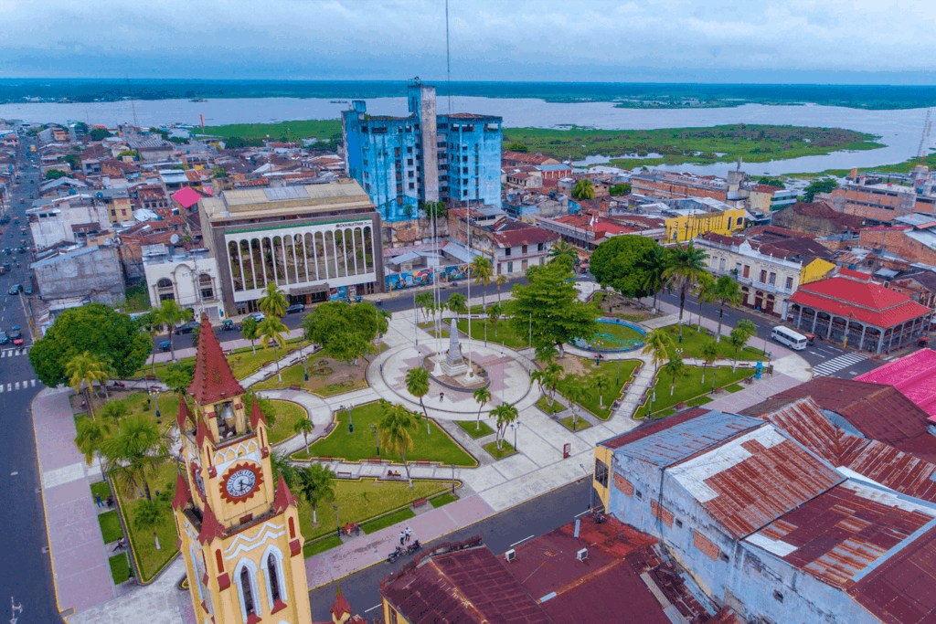 iquitos main plaza from above