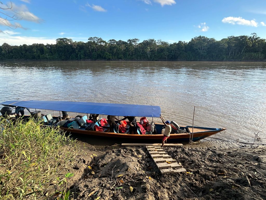 boat at the river of peruvian amazon